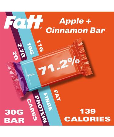 Fatt Keto Nut Bars - Apple & Cinnamon 15-Pack - Low-Carb Gluten Free Clean Snack Bars - High Fiber, Vegan, Super Fats - Fattbar Apple & Cinnamon 15ct - Buy Online on SooperMarket.com