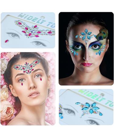 Self-Adhesive Face Gems - 6 Sets Rhinestone Stickers for Festivals and Rave Outfits - Buy Online on SooperMarket.com
