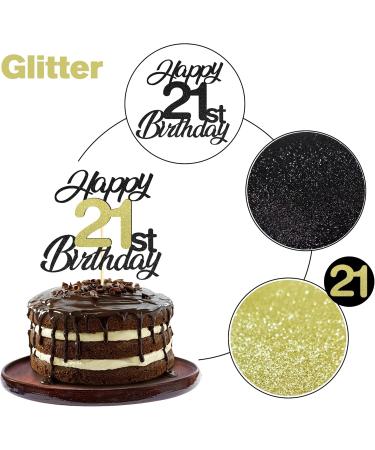 Shop Sumerk 21 Cake Attachments Gold & Black Birthday Party Decor for 21st Celebration - Buy Online on SooperMarket.com