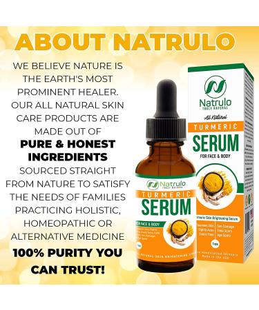 Natrulo Turmeric Serum for Face & Body - Natural Skin Brightening Formula for Acne, Even Skin Tone & Scar Healing - Handcrafted in the USA - Buy Online on SooperMarket.com