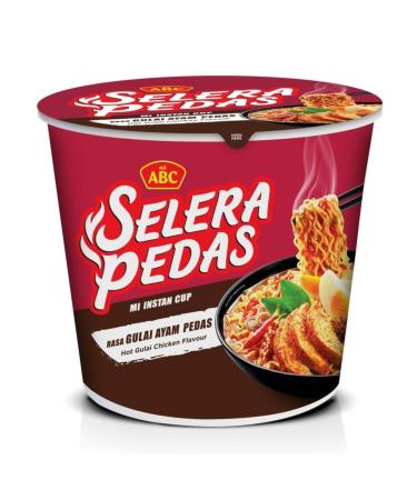 MI ABC Cup Spicy Soupy Noodles Chicken Flavour 80g - 12 Pack - Product of Indonesia Halal