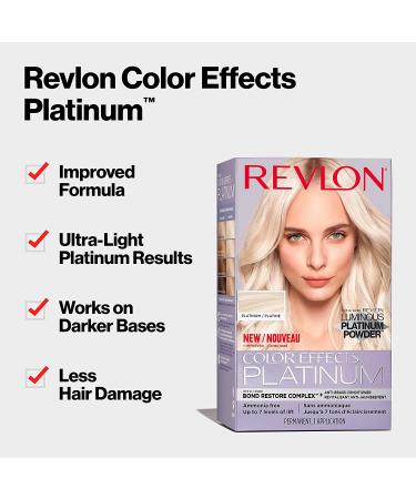 Revlon Permanent Hair Color Dye Kit - Ammonia Free & Paraben Free - 60 Platinum - 8 Oz - Buy Online on SooperMarket.com