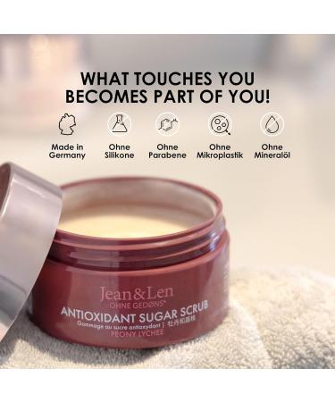 Jean & Len Antioxidant Sugar Scrub Peony & Lychee - Paraben & Silicone Free Exfoliating Scrub with Rich Oils | 200ml Fragrant Skincare - Buy Online on SooperMarket.com
