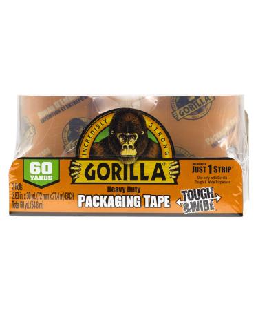 Gorilla Packing Tape Tough & Wide Refill for Moving, Shipping and Storage, 2.83" x 30 yd, 2 Rolls (Pack of 1) 1 - Pack