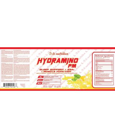Hydramino PM - Natural Sleep Aid Powder & Muscle Recovery Supplement - EAA + BCAA Night-time Sleep Support | Relaxation & Calming Supplement | Helps with Jet Lag Deep Sleep & Muscle Building | Valerian Root GABA Melatonin Magnesium & More | Lemon Dreams 3 - Buy Online on SooperMarket.com