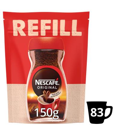 Nescafe Original Instant Coffee Refill Pouch 150g Rich Aroma Full and Bold Flavour (Pack of 5)