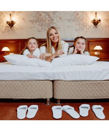Elcoho 12 Pairs Open Toe White Spa Slippers for Spa, Party, Hotel, Travel - Unisex Men and Women - Buy Online on SooperMarket.com