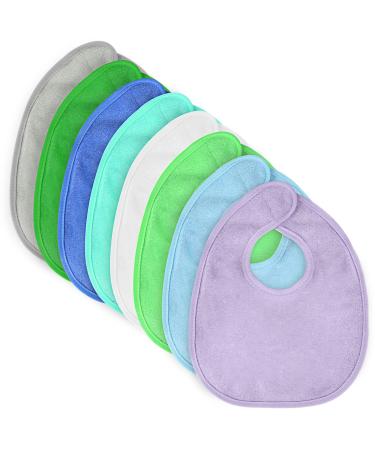 Vicloon Baby Bandana Dribble Bibs Drool Bibs 8pcs Infant Bibs Baby Teething Bibs Soft and Absorbent with Velcro Baby Bandana Bib Set for Baby Boys and Girls Unisex Bibs Blue-Green-Grey-White