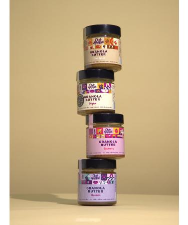 Oat Avenue Granola Butter | Tree Nut & Peanu Free Gluten Free Dairy Free Egg Free Sesame Free & School Friendly Top 14 Allergen Free spread alternative Original Chocolate Raspberry & Chai