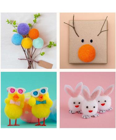 Caydo 200pcs 2 Inch Large Pom Poms with 100pcs Wiggle Eyes - Assorted Colors for DIY Crafts and Decorations - Buy Online on SooperMarket.com