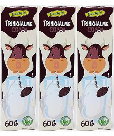 3 X Cocoa Flavoured Milk Drinking Straws (3x60g) - 30 straws in total
