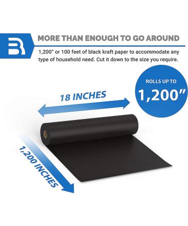Black Kraft Arts and Crafts Paper Roll - 18x100ft - Made in USA - Ideal for Paints, Wall Art, Bulletin Boards, Gift Wrapping, and Kids Crafts - Buy Online on SooperMarket.com