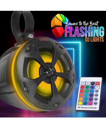 Pyle PLUTV44BTR 2-Way Dual Waterproof Off-Road Tower Speakers - 800W Marine Grade with RGB Lights & Remote, for ATV/UTV, Jeep, Boat - Black - Buy Online on SooperMarket.com