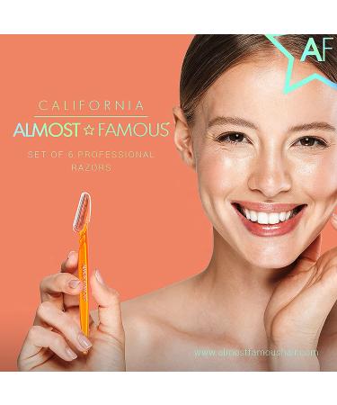 Almost Famous Women's Face Exfoliator Beauty Razors - Orange 3 Pack for Hair Removal, Eyebrow Trimming, and Neck Grooming - Buy Online on SooperMarket.com