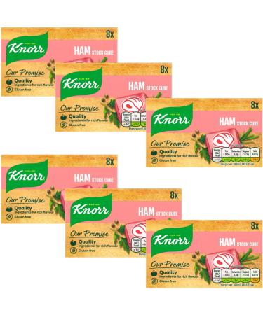 Stock Cubes Bundle with Knorr Ham Gluten Free 6 x 8 Total of 48 Indivitual Cubes Quality Ingredients for Rich Flavour Low Calories No Artificial Colours or Preservatives