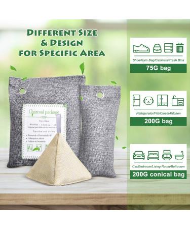 UNIROI 10 Pack Bamboo Charcoal Bags - Activated Charcoal Absorbent Bags for Home, Shoes, Car, Pet, Closet - Buy Online on SooperMarket.com