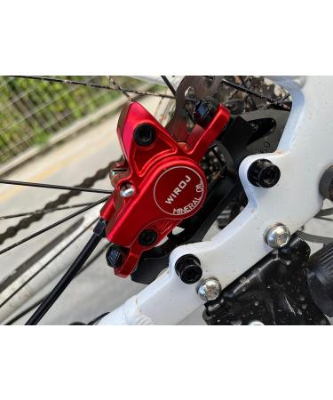 WIROJ Mountain Bike Hydraulic Disc Brake Set - Front & Rear Kit for MTB, e-Bike, Fat Bike - Red - Upgrade from Mechanical Disc Brake - Buy Online on SooperMarket.com