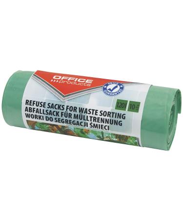 Officer Products Products 22025232-02 garbage bag 120 L strong |10 pieces/1 roll |Garbage bag garbage bag waste bags for household waste |For glass separation/glass |Reissproof (LDPE) |Color: green 10 pieces (1 pack) to the glass