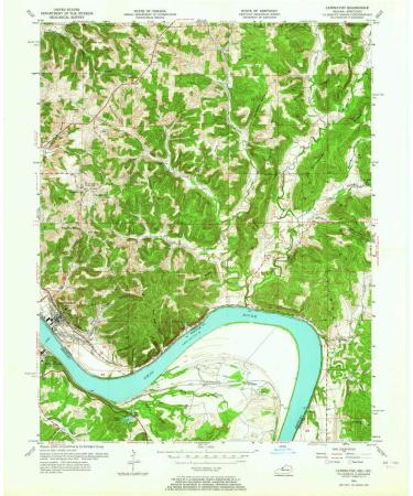 YellowMaps Cannelton in topo map, 1:24000 Scale, 7.5 X 7.5 Minute, Historical, 1953, Updated 1964, 26.9 x 22.1 in Tyvek