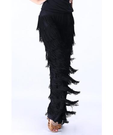 JEZISYMA Women's Tassels Fringe Dance Pants - Medium Black - Buy Online on SooperMarket.com
