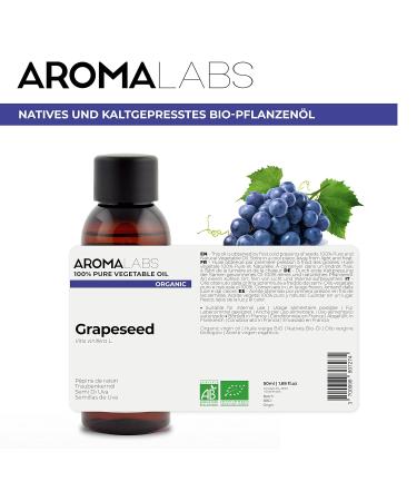 Organic Vegetable Grape Seed Oil - 50ml | 100% Pure & Cold-Pressed | Aroma Labs Certified - Natural French Brand - Buy Online on SooperMarket.com