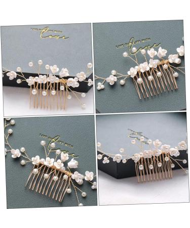 Mikinona Bridal Hair Comb Pearl Headpiece Pearl Headdress Bride Hair Comb Pearl Hair Combs Pearl Headwear Wedding Hair Comb Hair Accessories Bridal Headdress Handmade Headwear Decor - Buy Online on SooperMarket.com