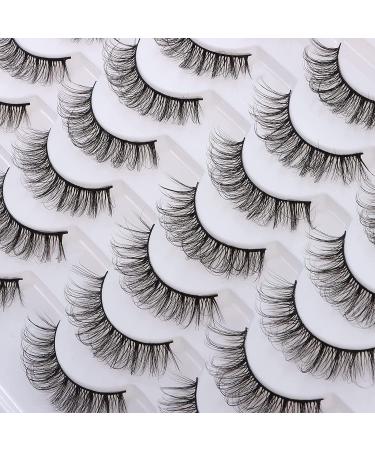 Outopen 14 Pairs D Curl Faux Mink False Eyelashes - 3D Fluffy Wispy Volume Pack - Buy Online on SooperMarket.com