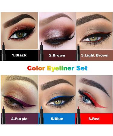 12 Colors Matte Liquid Eyeliner Set - Long Lasting Waterproof Eye Liner Pen - Colored Eyeliner Pencil for Bright and Colorful Look - Buy Online on SooperMarket.com