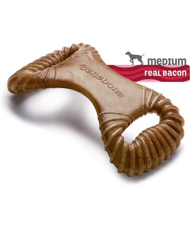 Benebone Dental Dog Chew Toy for Aggressive Chewers - Long Lasting - Made in USA with REAL Bacon - Medium - Buy Online on SooperMarket.com