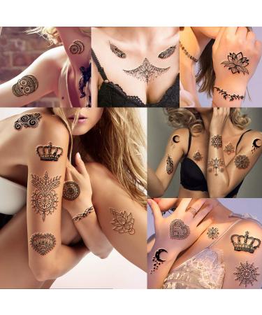 Yazhiji 40 Sheets Temporary Tattoos for Women and Girls - 10 Large and 30 Small Fake Tattoo Stickers Included - Buy Online on SooperMarket.com