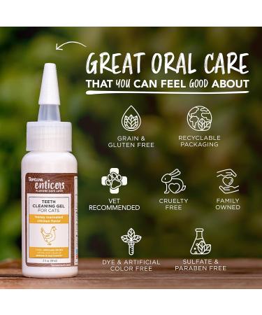 TropiClean Enticers Teeth Cleaning Gel for Cats - Honey Marinated Chicken Flavor 2oz - Dental Gel - Helps Remove The Source of Bad Breath and Plaque- Flavor Cats Love - No Brushing Honey Marinated Chicken 59 g (Pack of 1) Cats - Buy Online on SooperMarket.com