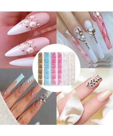 YAEISM 2000PCS Flatback Pearls Rhinestones | Multi Size Pearls for Nails | Nail Art & DIY Decoration Kit with Pickup Pencil and Tweezer (White AB) - Buy Online on SooperMarket.com