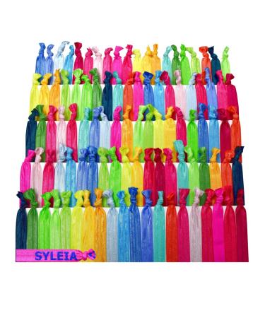 Syleia Hand Knotted Hair Ties (Pack of 100) Wildflowers Colors