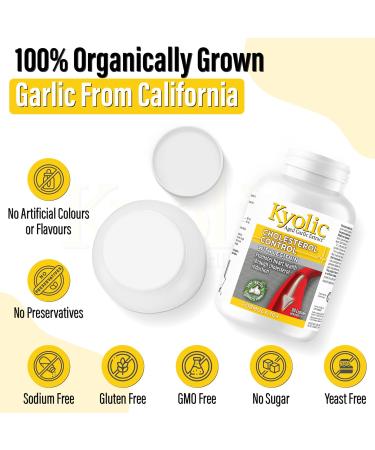 Kyolic - Cholesterol Control with Lecithin 180 Capsules - Kyolic Cholesterol Formula 104 - Cholesterol Lowering Supplement - Kyolic Aged Garlic Extract Capsules - Heart Health & Immune System Support 180 count (Pack of 1) - Buy Online on SooperMarket.com