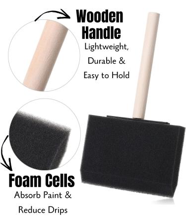 Bates 4 Inch Foam Paint Brushes - 8 pcs, Sponge Brushes for Painting and Staining - Buy Online on SooperMarket.com