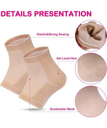 Xaena 3 Pairs of Moisturising Socks Gel Heel Socks Soft Ventilating Gel Heel Socks Open Toe Socks for Dry Hard Cracked Skin Moisturising Day Night Care Skin (Skin) - Buy Online on SooperMarket.com