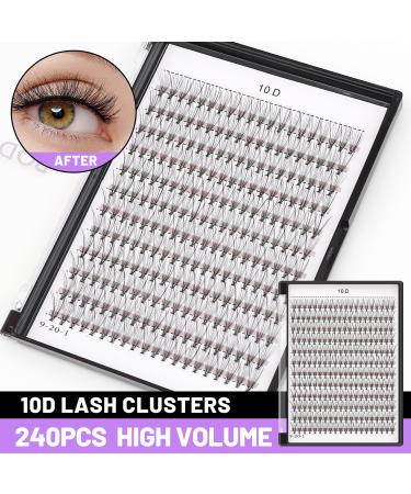 Bodermincer 240 Bundles D Curl 10D 0.1mm Individual Eyelash Extensions - Natural Cluster Lashes (8mm) for International Shipping - Buy Online on SooperMarket.com