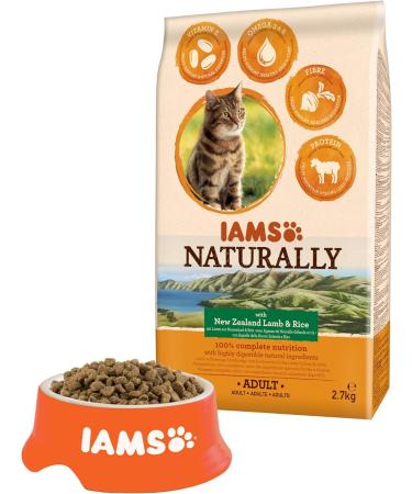 IAMS Naturally Complete Dry Cat Food for Adult 1+ Cats with Lamb and Rice 2.7 kg 2.7 kg (Pack of 1) New Zealand Lamb & Rice - Buy Online on SooperMarket.com