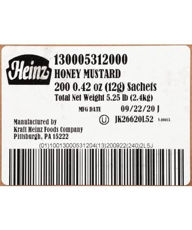 Heinz Honey Mustard Dressing Single Serve Packets 0.4 oz (Pack of 200) - 0.42 Ounce Honey Mustard Packets - Buy Online on SooperMarket.com