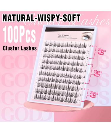 100pcs Cluster Lashes D Curl Individual Eyelashes DIY Lash Clusters Wispy Cluster Eyelash Extensions Manga Look Lahes Idividual Custer DIY Eyelashes Extensions by Goddvenus Natural Clusters-QC - Buy Online on SooperMarket.com