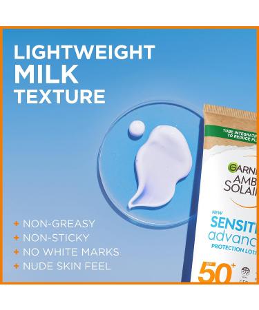 Garnier Ambre Solaire SPF 50+ Sensitive Advanced Sun Cream For Sensitive Skin Water Resistant & Non-Greasy Sunscreen SPF 50 UVA & UVB Protection Approved by Cruelty Free International 175ml 175 ml (Pack of 1) - Buy Online on SooperMarket.com