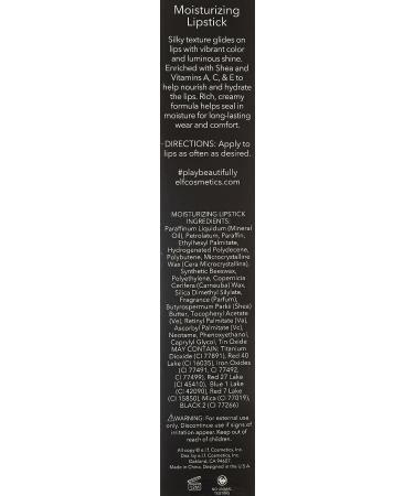 e.l.f. Moisturizing Lipstick - Bordeaux Beauty 0.11 oz - Vibrant Color & Luminous Shine - Buy Online on SooperMarket.com