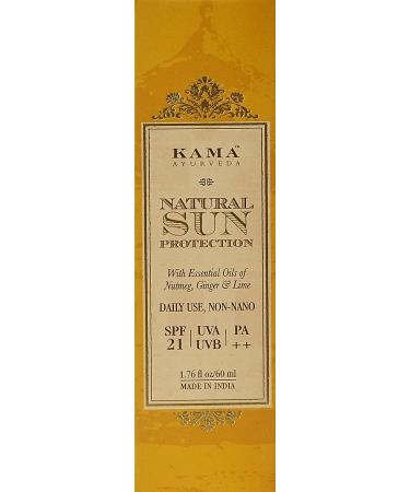Kama Ayurveda Natural Sun Protection SPF-21 60ml - Broad Spectrum Sunscreen - Buy Online on SooperMarket.com