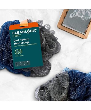 Cleanlogic Sport Exfoliating Body Scrubber Dual-Texture Mesh Sponge - 6 Pack - Buy Online on SooperMarket.com