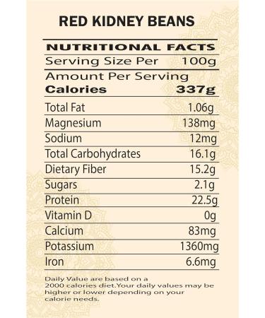 Raw Red Kidney Beans - GMO Free, 100% Natural, Premium Quality (1 KG) - Buy Online on SooperMarket.com