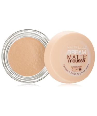 Maybelline New York Dream Matte Mousse Foundation  Classic Ivory  0.64 Ounce Classic Ivory 0.64 Ounce (Pack of 1)