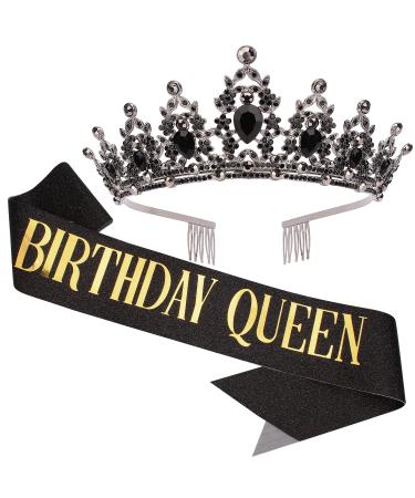 Happy Birthday Queen Crown Set - Tiaras, Sash & Gifts for Women | Birthday Party Decor & Accessories - Buy Online on SooperMarket.com