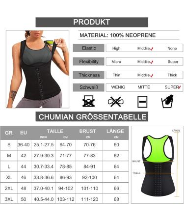 Chumian Ladies Sauna Sweat Training Tank Top - Neoprene Corset Shapewear for Fitness & Abs - Black M - Buy Online on SooperMarket.com