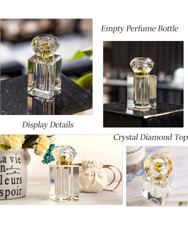 H&D Crystal Perfume Bottles - Decorative Refillable Glass Bottles for Home Decor & Women s Gifts Empty & Elegant - Buy Online on SooperMarket.com
