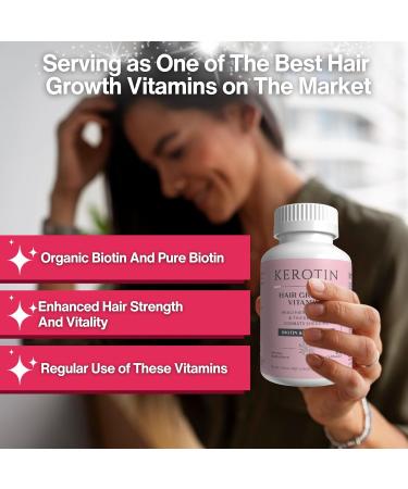 Worldwide Nutrition Kerotin Hair Growth Vitamins - Biotin DHT Blocker Supplement & Key Chain - 60 Count for Natural Hair Strength - Buy Online on SooperMarket.com